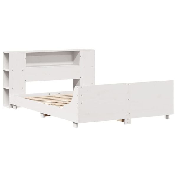 vidaXL S&auml;ngynrunko ilman patjaa valkoinen 140x200 cm t&auml;ysi m&auml;nty