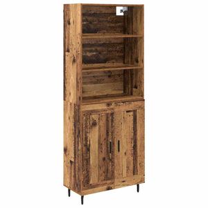 vidaXL Korkea kaappi 2 kpl Vanha Puu 69,5 x 32,5 x 180 cm Tekninen puu