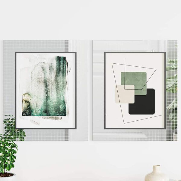 vidaXL Peilimosaikkilaatta Geometrinen 3 pcs Hopea 30 x 30 cm Lasi