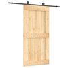 vidaXL Liukuovi Luonnollinen ja musta 100 x 210 cm Massiivinen m&auml;nty