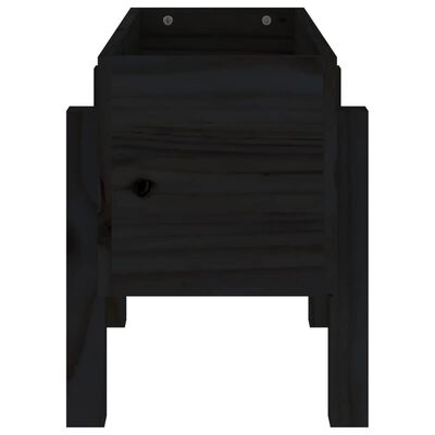 vidaXL Kukkalaatikko musta 62x30x38 cm täysi mänty