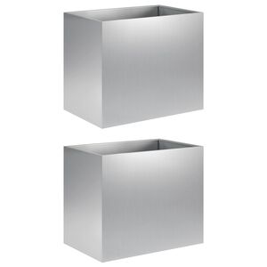 vidaXL Puutarha ruukku 2 kpl Hopea 50 x 40 x 50 cm Galvanoitu ter&auml;s