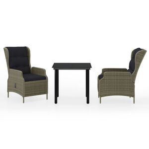 vidaXL 3-osainen ulkoruokailuryhm&auml; ruskea