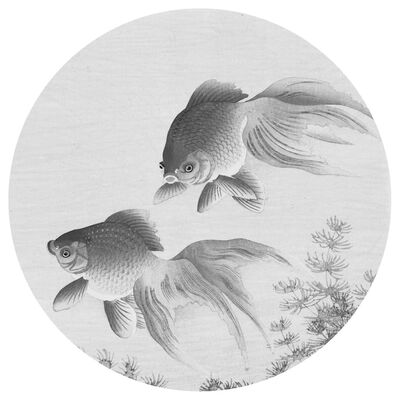 WallArt Tapetti ympyrä Two Goldfish 142,5 cm