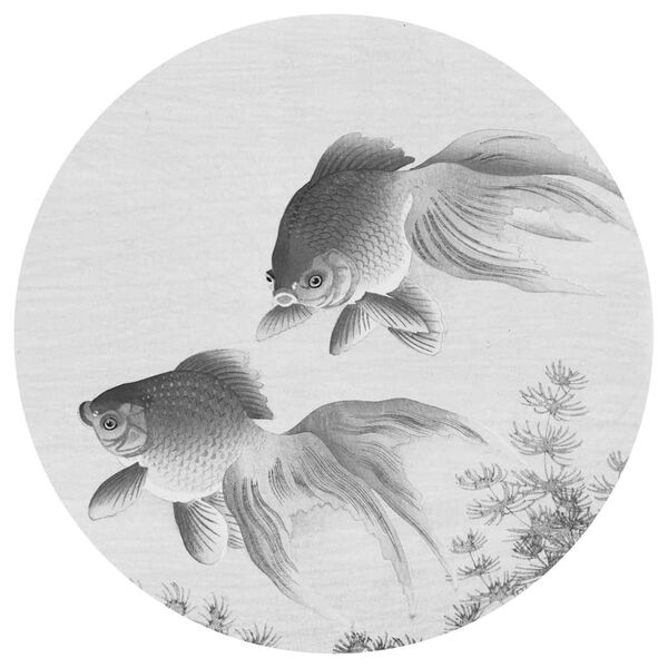 WallArt Tapetti ympyr&auml; Two Goldfish 142,5 cm