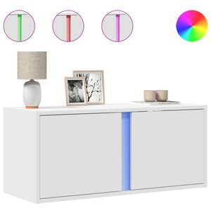 vidaXL TV-sein&auml;kaappi LED-valoilla valkoinen 80x31x35 cm