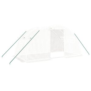 vidaXL Kasvihuone ter&auml;srungolla valkoinen 8 m&sup2; 4x2x2 m