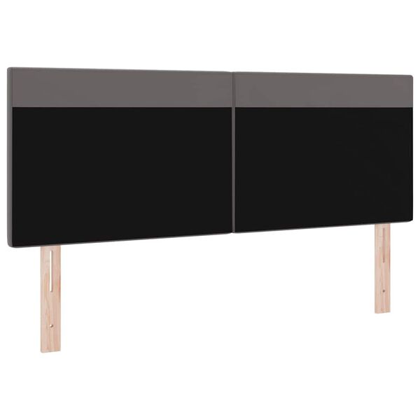 vidaXL LED-pääty Harmaa 160 cm Nahkavaatetus