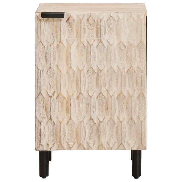 vidaXL Kylpyhuonekaappi Valkoinen 38 x 33 x 58 cm Kiinte&auml; mango puu