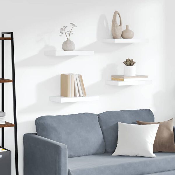 vidaXL Kelluvat seinähyllyt 4 kpl valkoinen 40x23x3,8 cm MDF