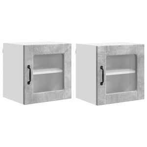 vidaXL Sein&auml;lasi kaappi PORTO 2 pcs Betoni Harmaa 40 x 31 x 40 cm