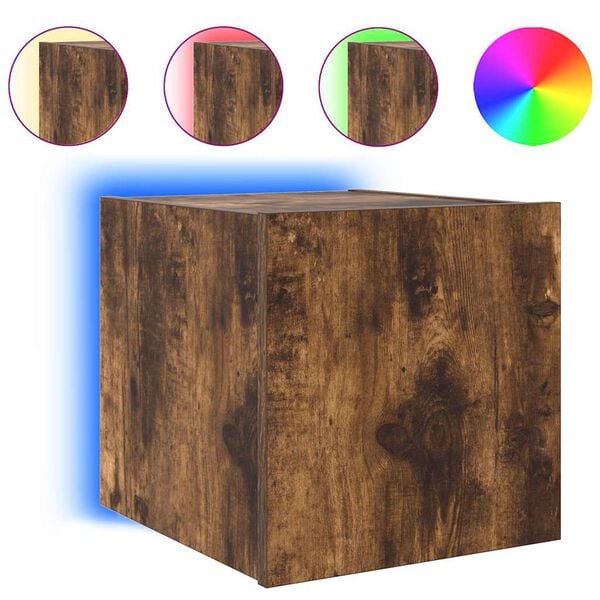 vidaXL TV-sein&auml;kaappi LED-valoilla savutammi 30,5x35x30 cm