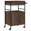 vidaXL Keitti&ouml;vaunu ruskea tammi 56x43x89,5 cm tekninen puu