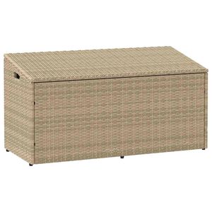 vidaXL Puutarhan s&auml;ilytyslaatikko beige 110x50x58 cm polyrottinki