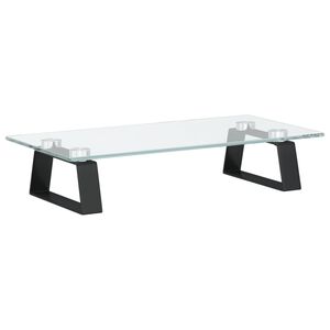 vidaXL N&auml;ytt&ouml;teline musta 40x20x8 cm karkaistu lasi ja metalli