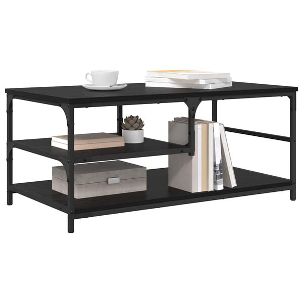 vidaXL Sohvap&ouml;yt&auml; Musta tammi. 90 x 49 x 40 cm Tekninen puu