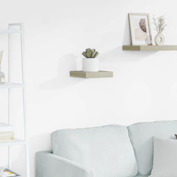 vidaXL Kelluva sein&auml;hylly tammi 23x23,5x3,8 cm MDF