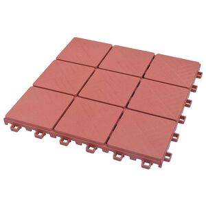 vidaXL Laudat 10 kpl Punainen 30,5 x 30,5 x 2,2 cm Polypropeeni