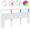 vidaXL S&auml;ngynp&auml;&auml;tykaappi LED-valoilla valkoinen 200x17x102 cm