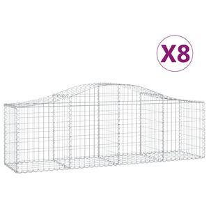 vidaXL Kaarevat kivikorit 8 kpl 200x50x60/80 cm galvanoitu rauta