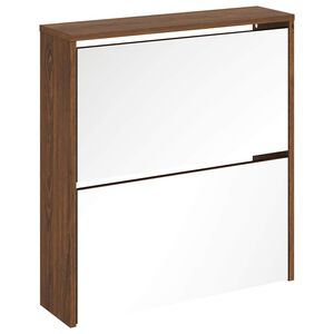 vidaXL Kenk&auml;kaappi peilill&auml; 2-kerroksinen ruskea tammi 63x17x67 cm