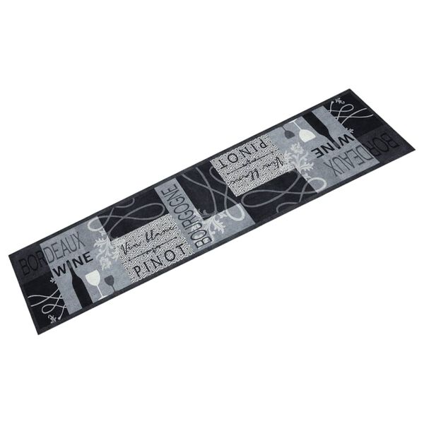 vidaXL Keitti&ouml;n pest&auml;v&auml; matto Wine harmaa 60x300 cm sametti