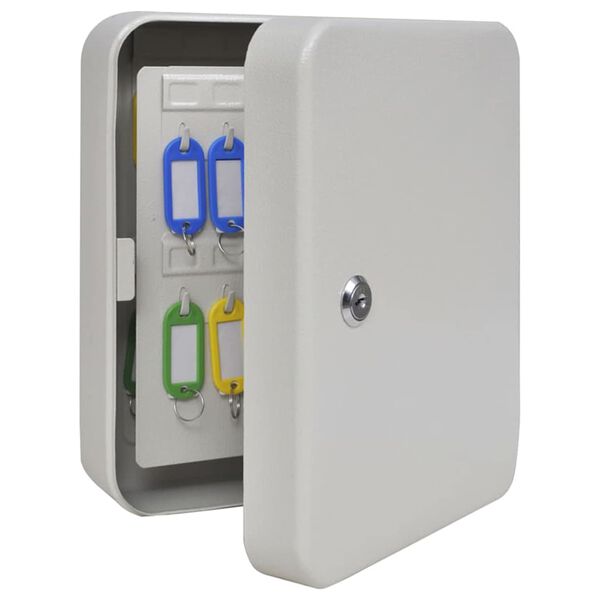 vidaXL Avainten laatikko lukkoon Ivoori 20 x 7,5 x 25 cm Ter&auml;s