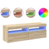 vidaXL TV-tasot LED-valoilla 2 kpl Sonoma-tammi 60x35x40 cm