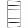 vidaXL Liukuovi ESG-lasi ja alumiini 102x205 cm musta