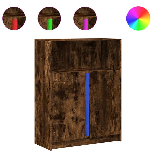 vidaXL Senkki LED-valoilla savutammi 77x34x100 cm tekninen puu