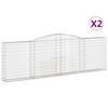 vidaXL Kaarevat kivikorit 2 kpl 400x30x120/140 cm galvanoitu rauta