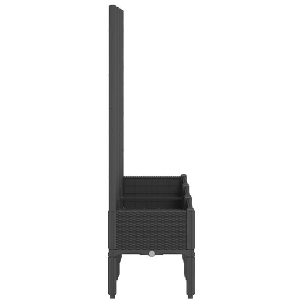 vidaXL Kukkalaatikko säleiköllä musta 120x40x142 cm PP