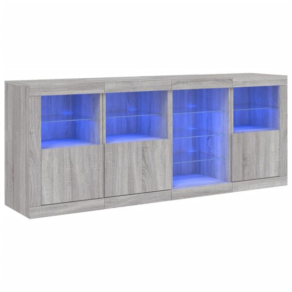 vidaXL Senkki LED-valoilla harmaa Sonoma 164x37x67 cm