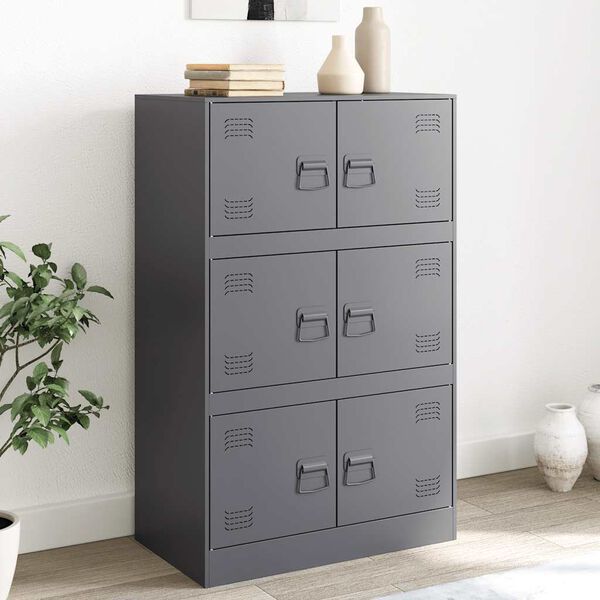 vidaXL Senkki antrasiitti 67x39x107 cm teräs