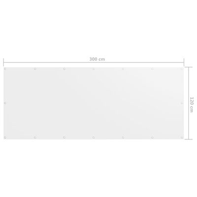vidaXL Parvekkeen suoja valkoinen 120x300 cm Oxford kangas