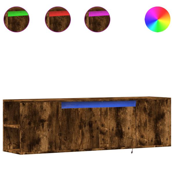 vidaXL TV-sein&auml;kaappi LED-valoilla savutammi 135x31x39,5 cm