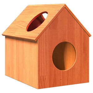vidaXL Cat House Wax Ruskea 41x50x50 cm Massiivipuum&auml;nty
