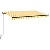 vidaXL Manuaalisesti sisäänkelattava markiisi 450x350cm keltavalkoinen
