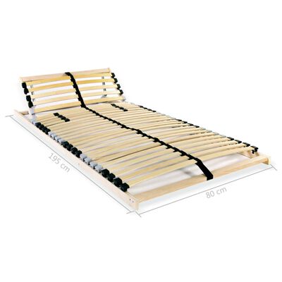 vidaXL Sängyn sälepohja 28 säleellä 7 vyöhykettä 80x200 cm