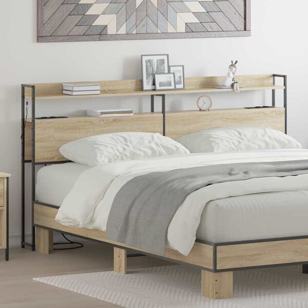 vidaXL S&auml;ilytysp&auml;&auml;ty hyllyll&auml; Sonoma tammi 180 cm Tekninen puu