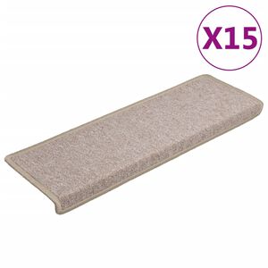 vidaXL Porrasmatot 15 kpl 65x21x4 cm harmaanruskea suorakaiteen muotoinen reuna