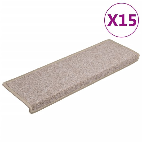 vidaXL Porrasmatot 15 kpl 65x21x4 cm harmaanruskea suorakaiteen muotoinen reuna