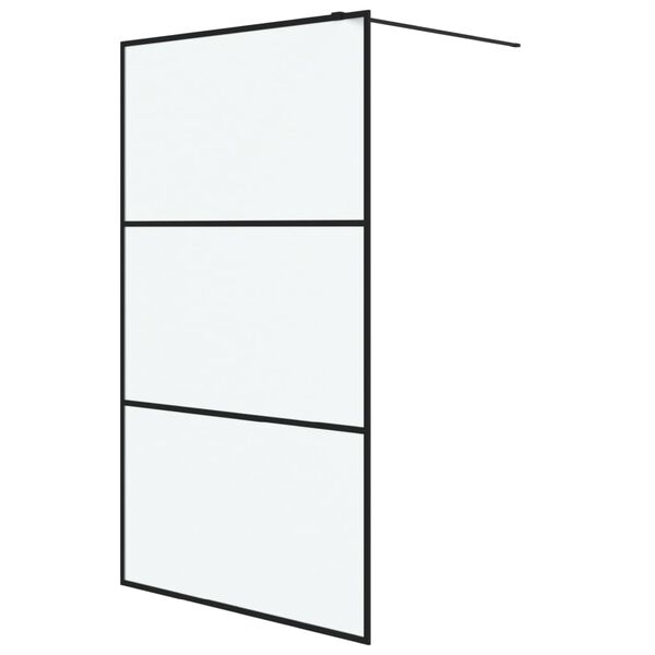 vidaXL Walk-in suihkusein&auml;ke musta 115x195 cm huurrettu ESG-lasi