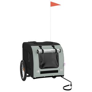 vidaXL Lemmikinkuljetusk&auml;rry polkupy&ouml;r&auml;&auml;n harmaa/musta kangas ja rauta