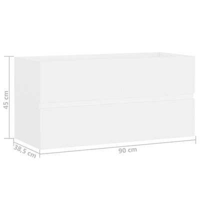vidaXL Allaskaappi valkoinen 90x38,5x45 cm lastulevy