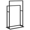 vidaXL Vapaasti seisova pyyheteline musta 48x24x78,5 cm rauta