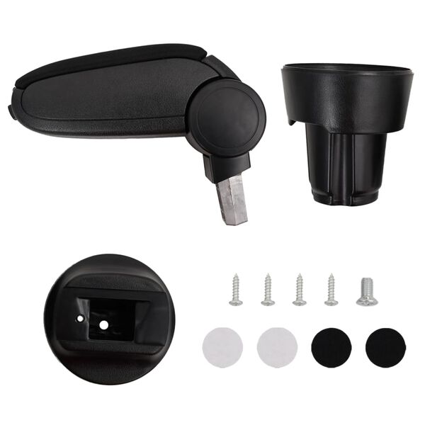 vidaXL Auton k&auml;sinoja musta 13x33x(33-49) cm ABS