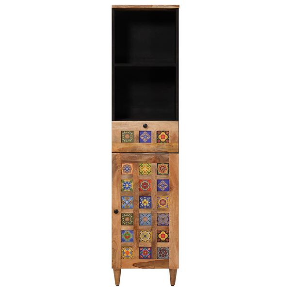 vidaXL Kylpyhuonekaappi laatikon kanssa Luonnollinen 38 x 33 x 160 cm