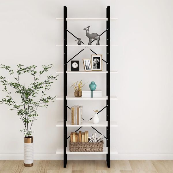 vidaXL Korkea kaappi valkoinen 80x30x210 cm täysi mänty