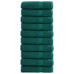 vidaXL Premium Pyyhkeet SOLUND 10 kpl vihre&auml; 100x150 cm 600 gsm